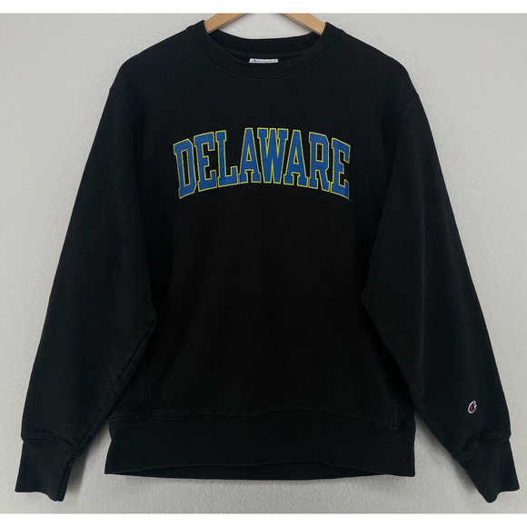 DELAWARE Sweatshirt Mens M CHAMPION REVERSE WEAVE FIGHTIN BLUE HENS Black - Picture 1 of 12